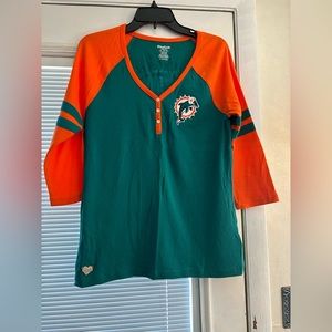 Vintage Reebok Miami Dolphins baseball shirt